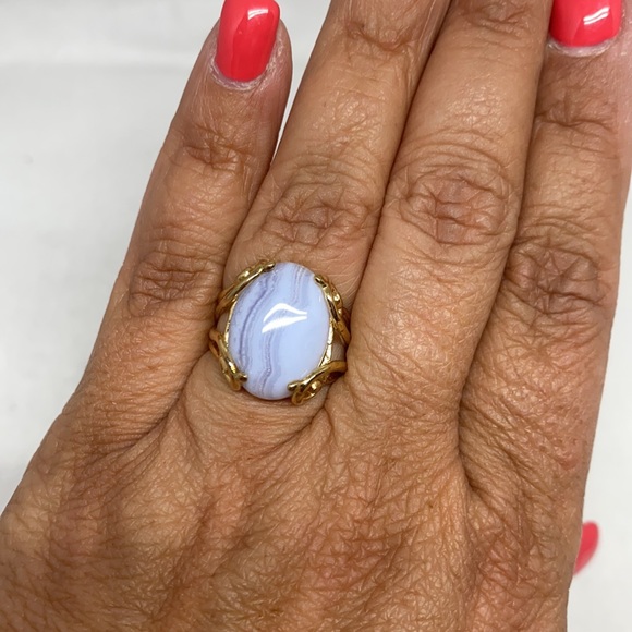 Sterling lace agate ring - Picture 6 of 11